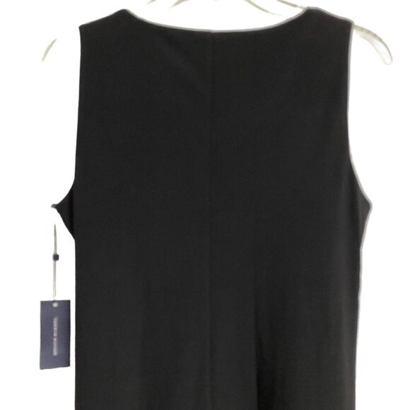 NWT Tommy Hilfiger Sleeveless Cocktail Shift Dress Women Sz 10 Black Pleated Hem - Picture 11 of 14